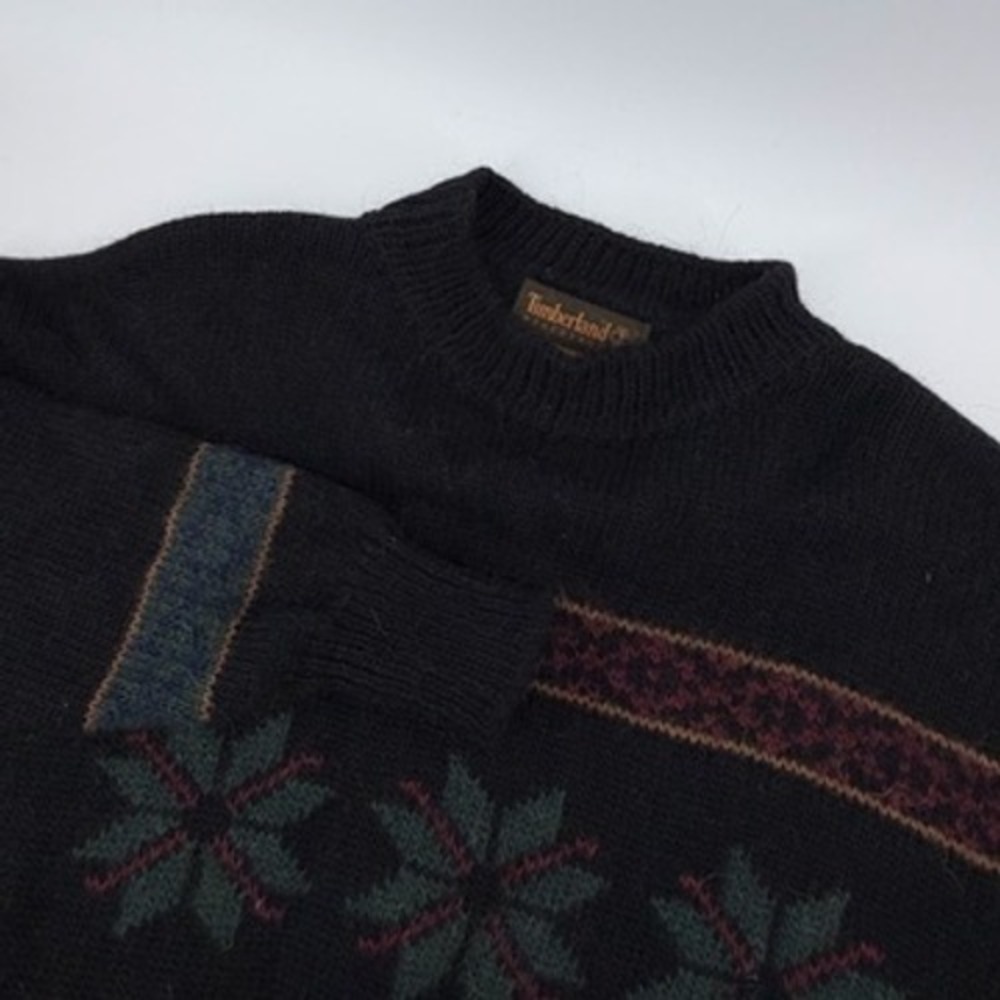 Timberland Weathergear Fair Isle Snowflake Wool‎ Alpaca Sweater XL Made Italy